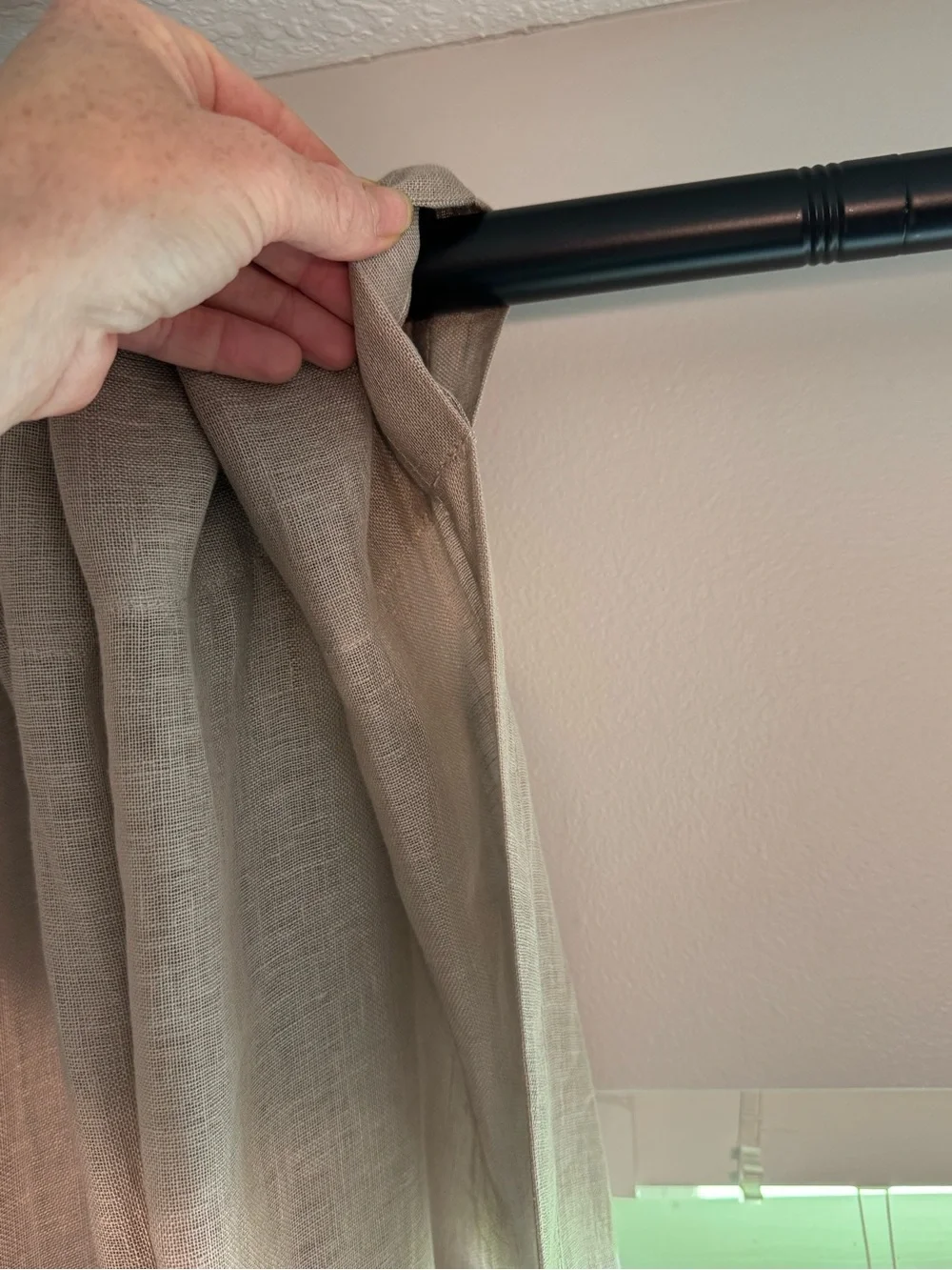 West Elm Linen Light Dusty Rose Curtains - Soft Neutral Drapes